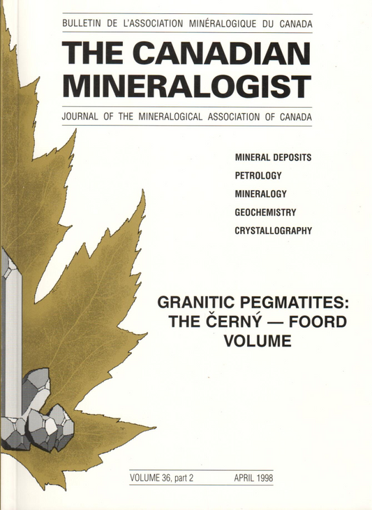 Pegmatites granitiques : le volume Cerny-Foord